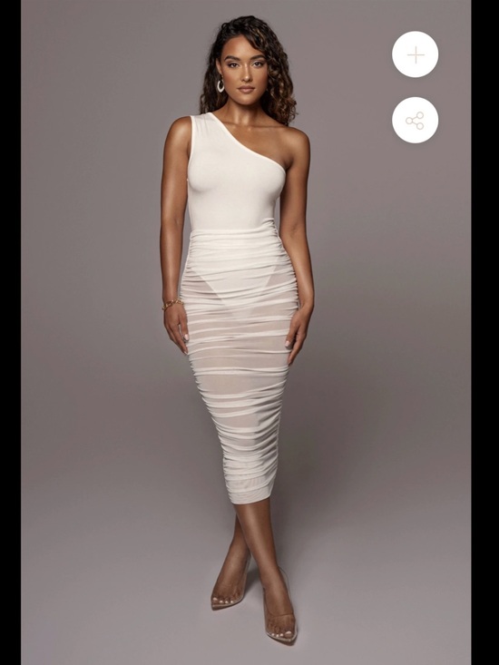 JLUXLABEL Dresses & Skirts - JLUXLABEL Sheer Ruched White Skirt - CAN BE WORN AS BIKINI COVER